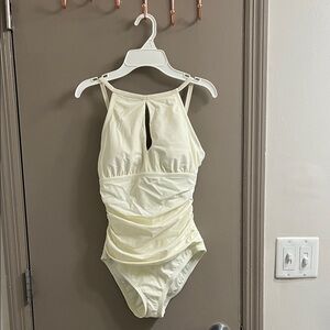 Ellen Tracy Cream One-Piece Swimsuit